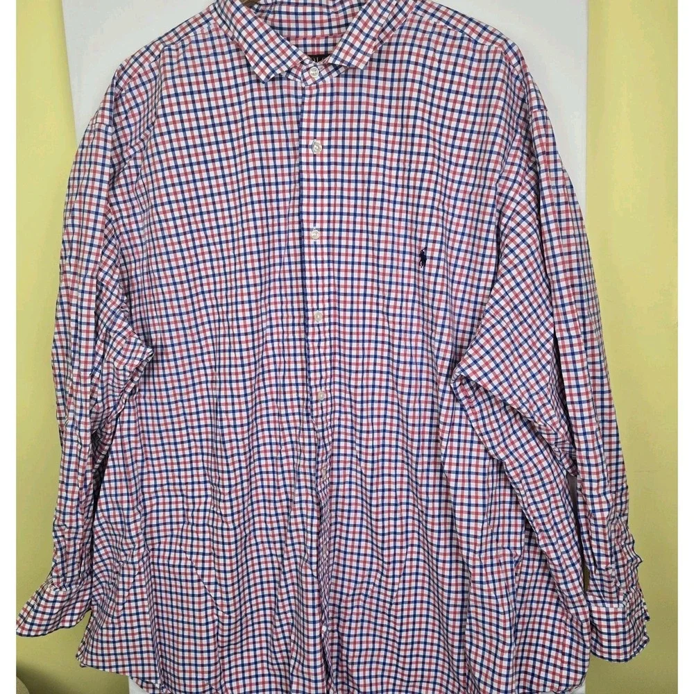 Polo Ralph‎ Lauren Shirt 5XB Check Plaid Button Long Sleeve Shirt